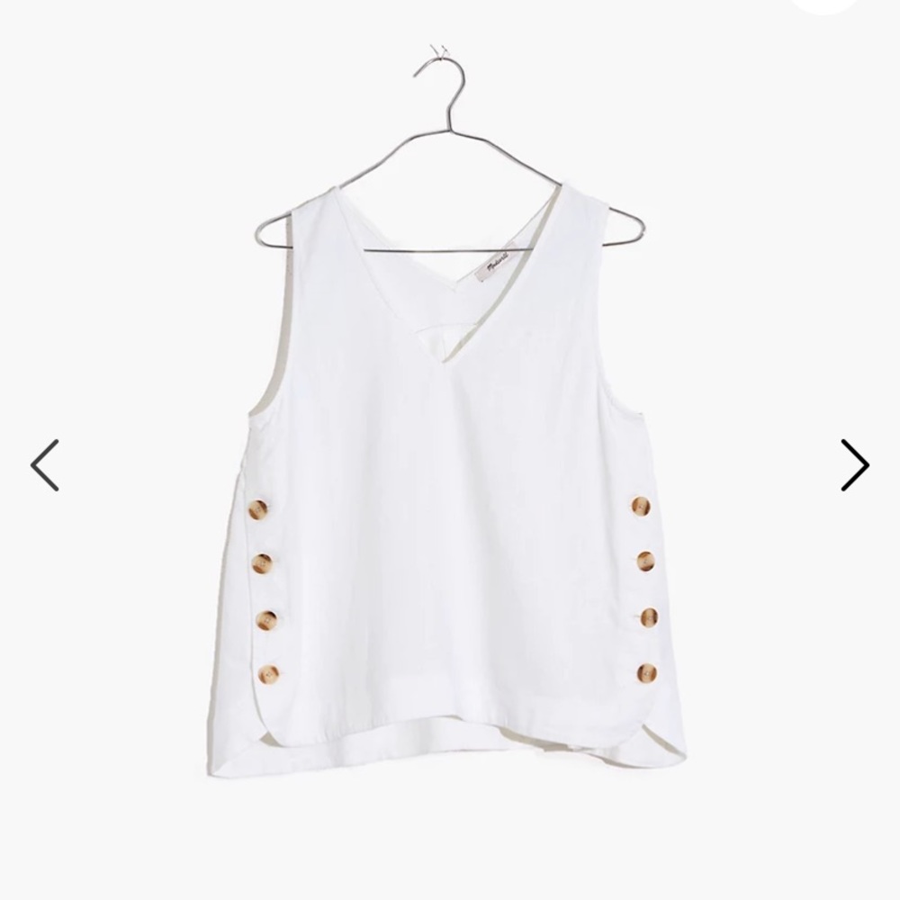 Madewell Linen-Blend Side-Button Tank Top size XL
